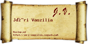 Jári Vaszilia névjegykártya